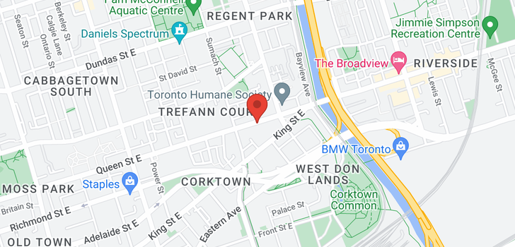 map of 505 QUEEN ST E